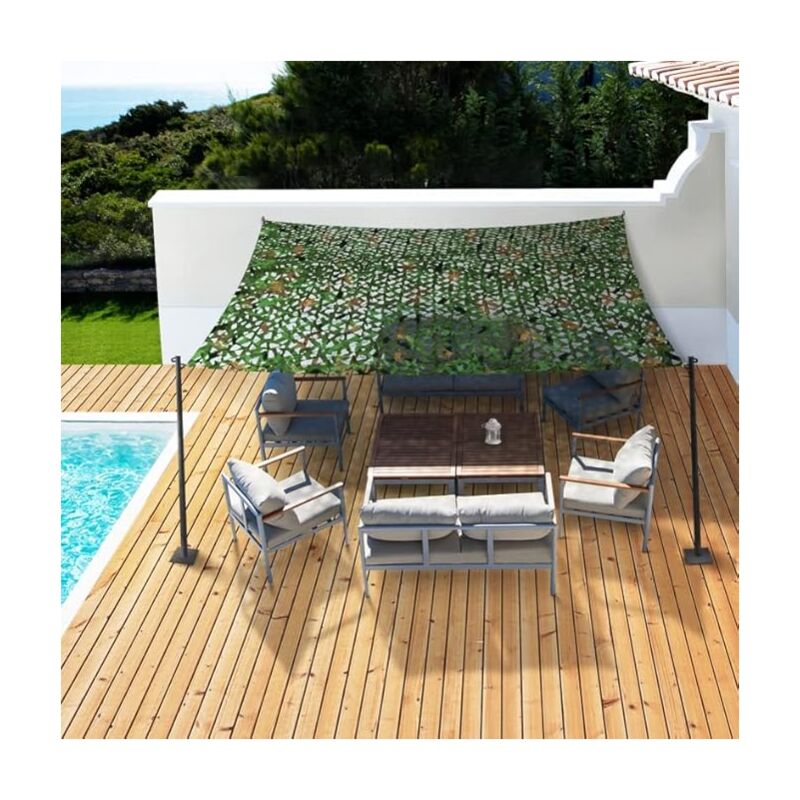 Sonnensegel 3x5m Grünes Tarnnetz Rechteckiges Sonnensegel Tarnmuster