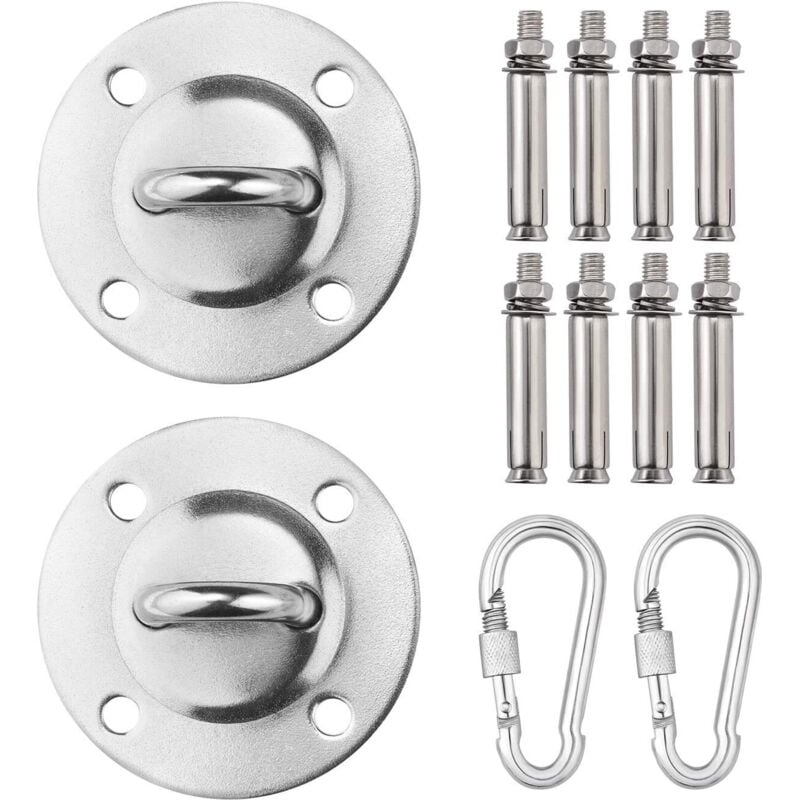 Sonnensegel Befestigung Set,Deckenhaken Hängesessel Sonnensegel 304 Zubehör/Hochwertiger Edelstahl Montage Aufbau Set