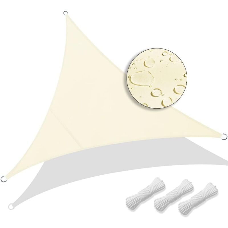 Jn.songs - Sonnensegel Dreieck, Sonnensegel Wasserdicht pes, 95% UV-Schutz Segel Baldachin für Garten, Garten Patio, Balkon, Terrasse, Außenbereich