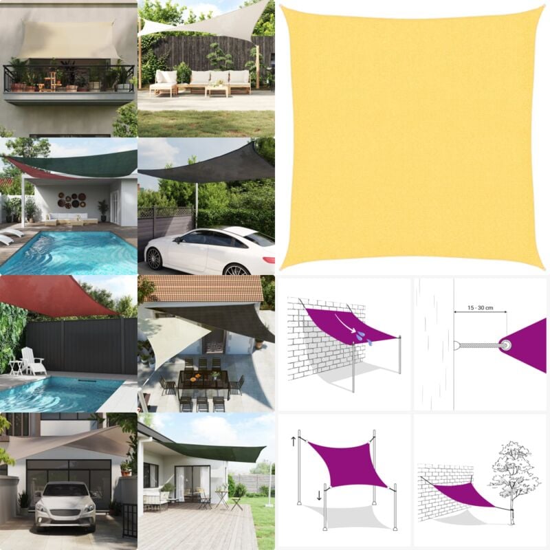 Sonnensegel hdpe Quadratisch 2 x 2 m Beige - Sonnensegel - hdpe Sonnensegel - Quadratisches Sonnensegel - Beige Sonnensegel - Gartensonnensegel