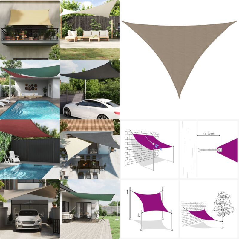 Sonnensegel Oxford-Gewebe Dreieckig 3x4x5 m Taupe - Sonnensegel - Regenschutz