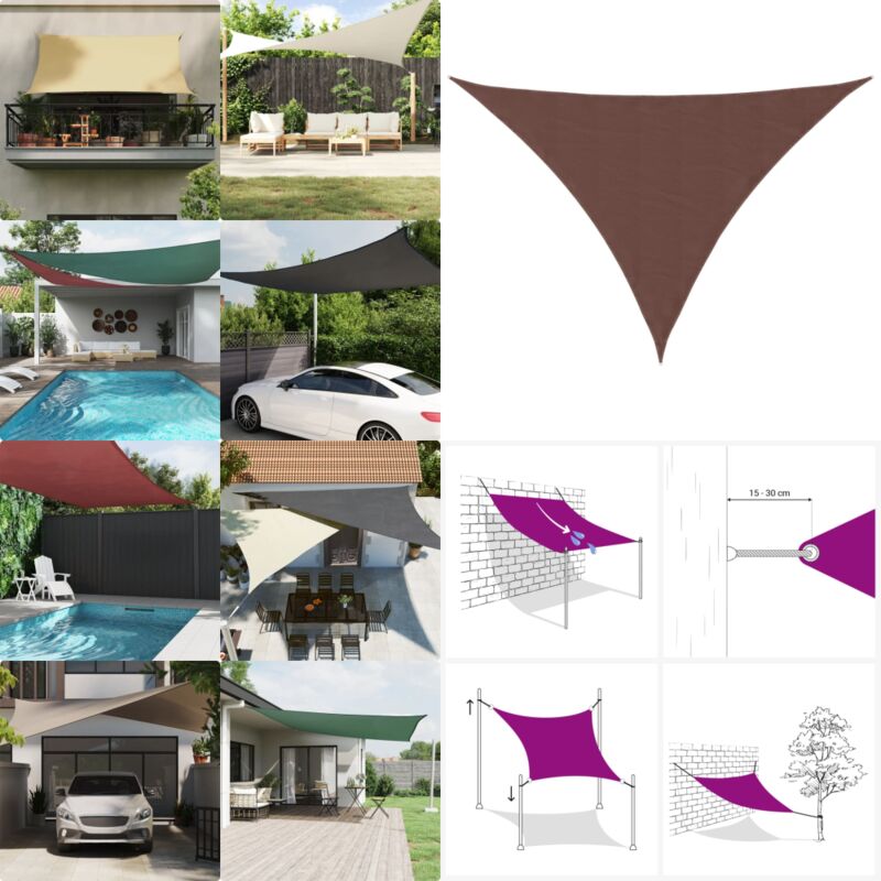 Sonnensegel Oxford-Gewebe Dreieckig 4x4x5,8 m Braun - Sonnensegel - Regenschutz