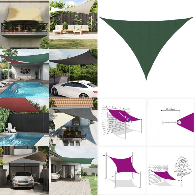 Sonnensegel Oxford-Gewebe Dreieckig 4x4x5,8 m Dunkelgrün - Sonnensegel - Regenschutz