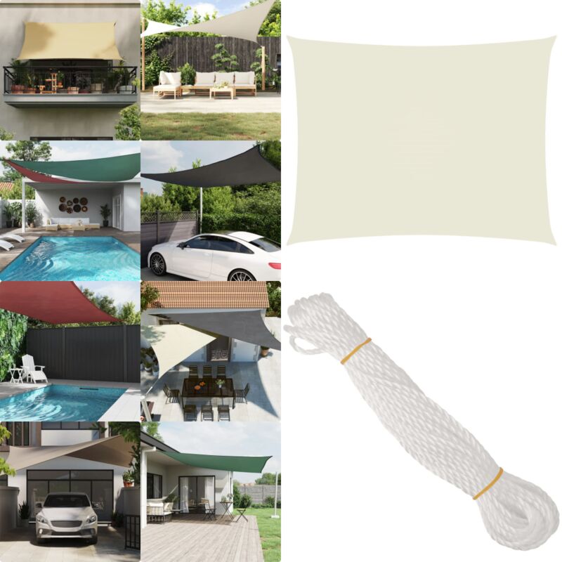 Sonnensegel Oxford-Gewebe Rechteckig 2,5x4 m Creme - Sonnensegel - Oxford-Gewebe - Sonnenschutz - Gartensonnensegel - Rechteckiges Sonnensegel - Home