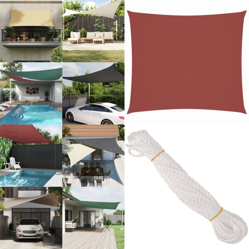 Sonnensegel Oxford-Gewebe Rechteckig 2x2,5 m Terrakotta-Rot - Sonnensegel - Terrassen-Sonnenschutz