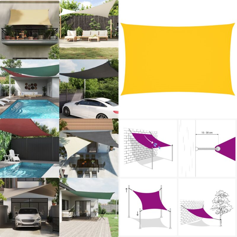 Sonnensegel Oxford-Gewebe Rechteckig 2x4,5 m Gelb - Regenschutz - Sonnensegel