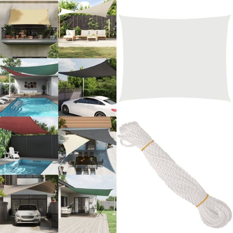 Vidaxl - Sonnensegel Oxford-Gewebe Rechteckig 3x6 m Weiß - Sonnensegel - Oxford-Gewebe - Sonnenschutz - Gartensonnensegel - Terrassendach - Home &