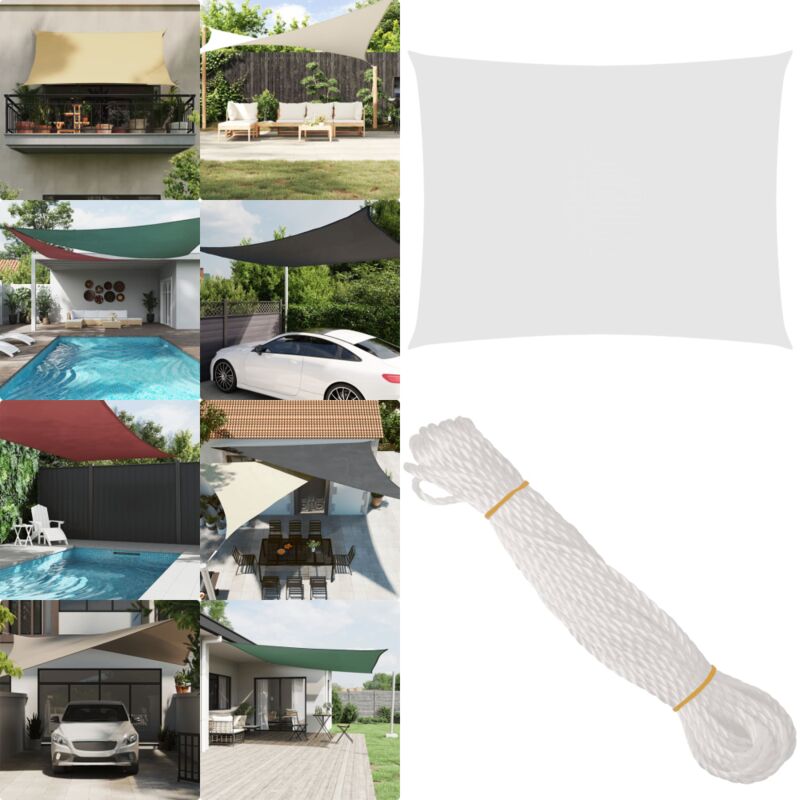 Sonnensegel Oxford-Gewebe Rechteckig 5x7 m Weiß - Sonnensegel - Oxford-Gewebe - Sonnenschutz - Gartensonnensegel - Rechteckiges Sonnensegel - Home &
