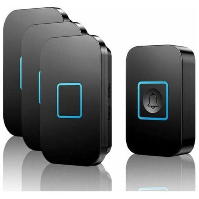 Funk-Türklingel, Funk-Türklingel-Set, 400 m Reichweite, IP55 wasserdichte Außentürklingel mit 3 anschließbaren Empfängern, 60 Melodien, 5