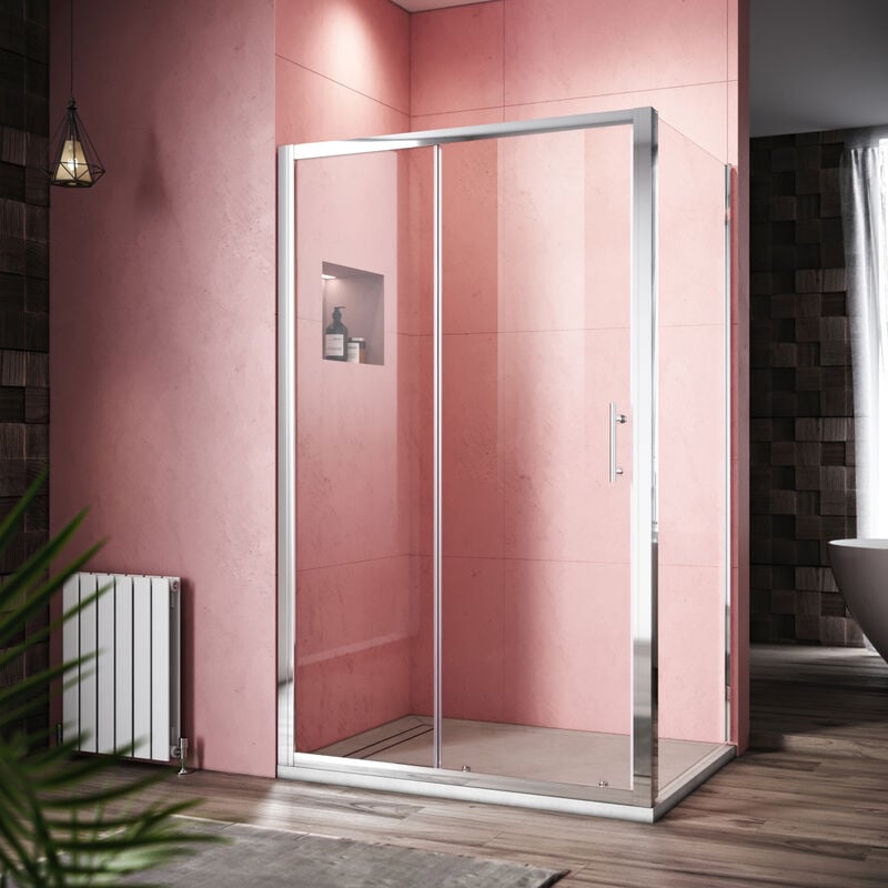 SONNI 120x90cm Duschkabine Schiebetür Duschabtrennung Duschkabine