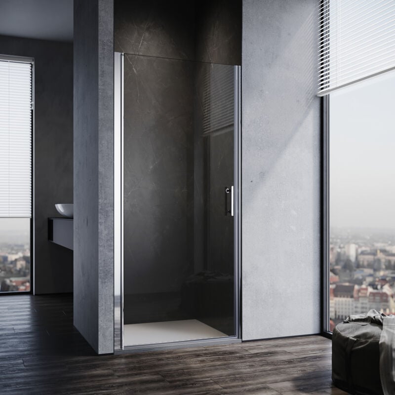 Duschtür Nischendrehtür Nano dusche Duschtrennwand Beschichtung Nischentür Schwingtür 80 x 195 cm esg Glas Dusche Glastür Dusche Pendeltür - Sonni