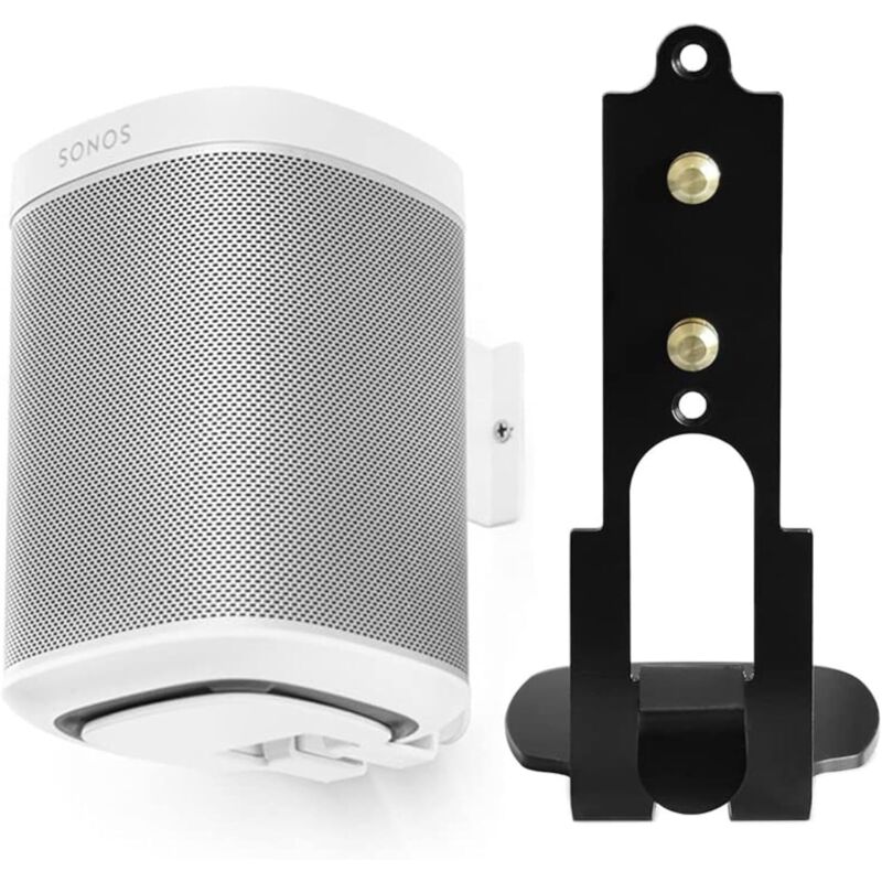 Sonos One/One SL Wandhalterung mit integriertem Kabelmanagement, Smart-Home-Lautsprecher-Zubehörgestell (Schwarz, YTGJ) 2 Stück