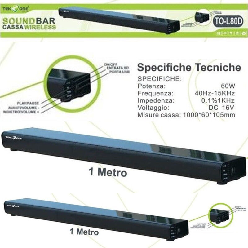 Trade Shop Traesio - Trade Shop - soundbar subwoofer heimkino tv audio lautsprecher 5.1 surround system 60W usb tf -