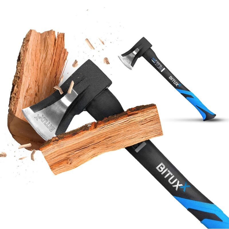 Bituxx - Spaltaxt Spaltbeil Axt Holzspalter 1000 g mit Fiberglasschaft für Garten Forst und Wald