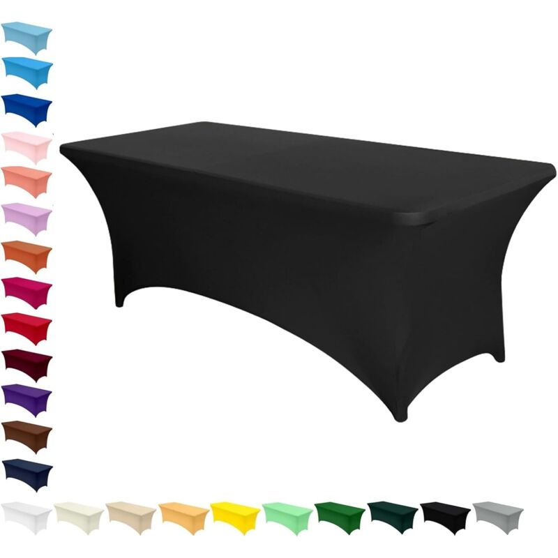 Spandex Tischdecke, 1 Stück 6FT Stretch-Tischdecke, Tischdecke Rechteckige Taillierte, Waschbar und Faltenfrei Tischdecke für Outdoor Veranstaltung