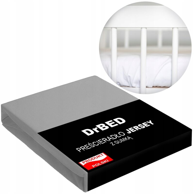 Spannbettlaken für Kinderbett, 60 x 120, Jersey, atmungsaktiv, Grau-Polnisch