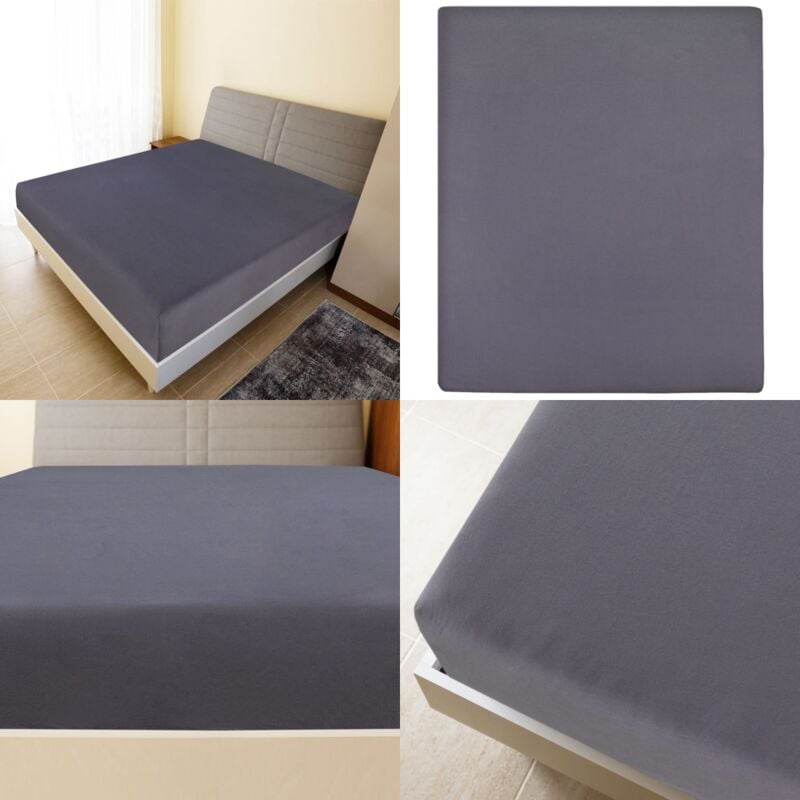 Spannbettlaken Jersey Anthrazit 100x200 cm Baumwolle - Jersey Spannbettlaken - Bettwäsche - Home & Living - Anthrazit