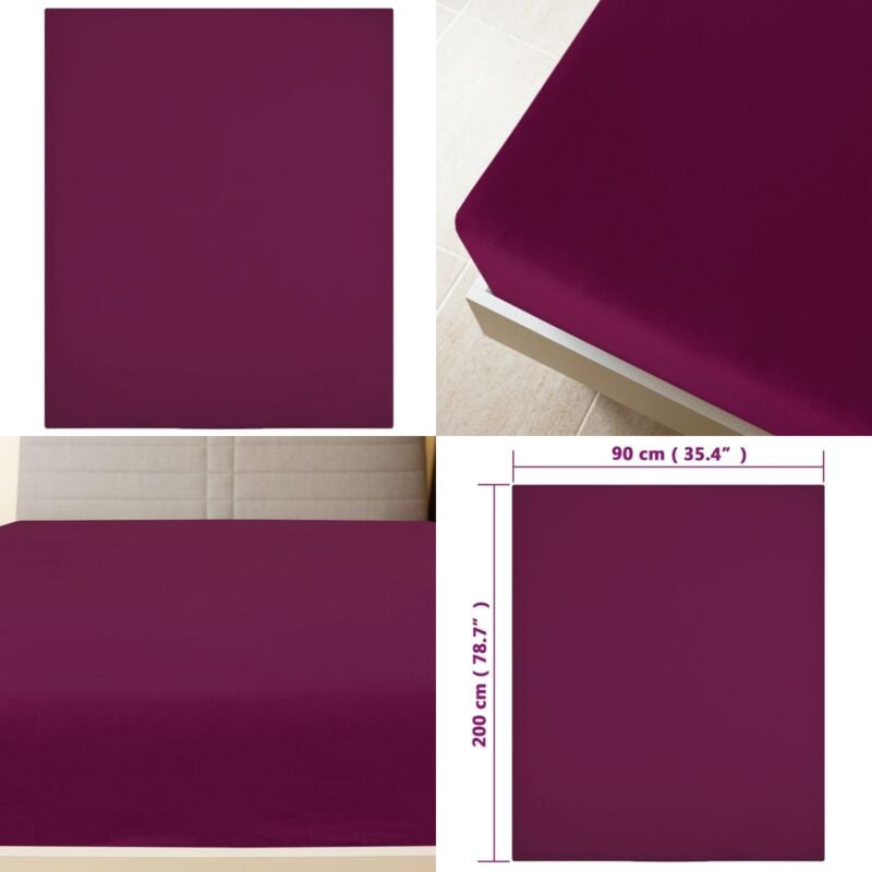 Spannbettlaken Jersey Bordeauxrot 90x200 cm Baumwolle - Jersey Spannbettlaken - Bettwäsche - Home & Living - Rot