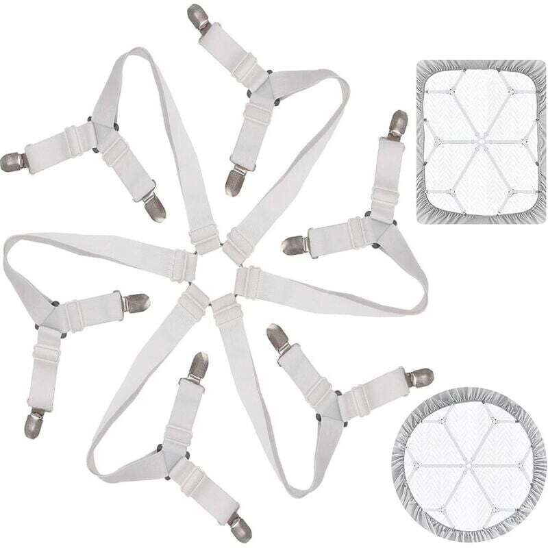 Spannbettlaken-Befestigung, verstellbares Bettlaken, 3-Wege-Elastik-Spannbettlaken-Befestigung, 6-seitige Bettlaken-Befestigungsbänder,