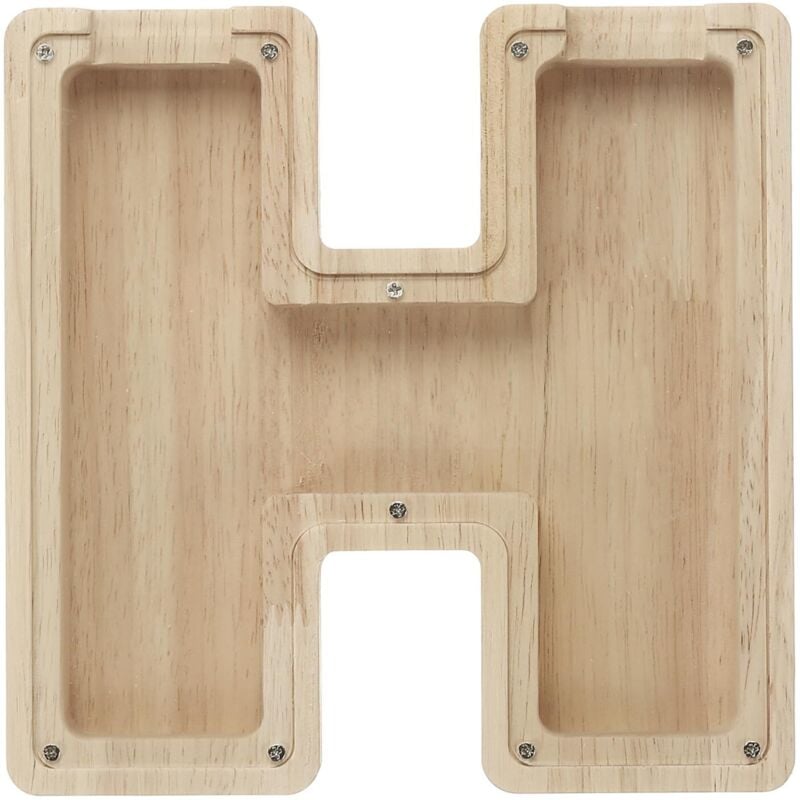 Spardose aus Holz, Buchstabe H, Spardose aus transparentem Acryl, personalisierte Spardose, Geburtstag, Weihnachten, Cannabis-Party, Dekoration,