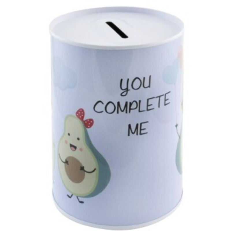 Spardose Avocado aus Metall, 12,5 x 8 cm, modernes Design, ideal zum Sparen und Dekorieren