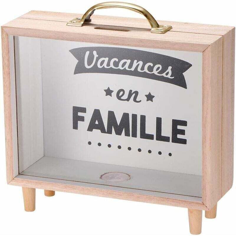 Spardose, Holzrahmen, Klarglas, tiefe Spardose für Familien, Kinder und Erwachsene - Fei Yu
