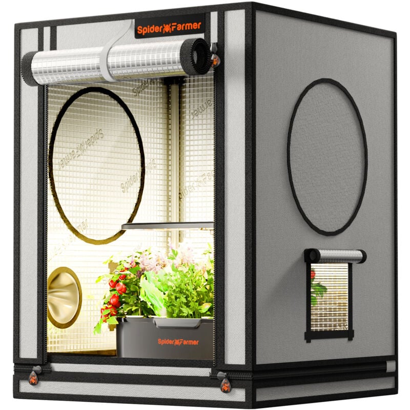 Spider Farmer - Indoor Grow Tent 60x60x80cm Growzelt High Reflective 2000D Garden