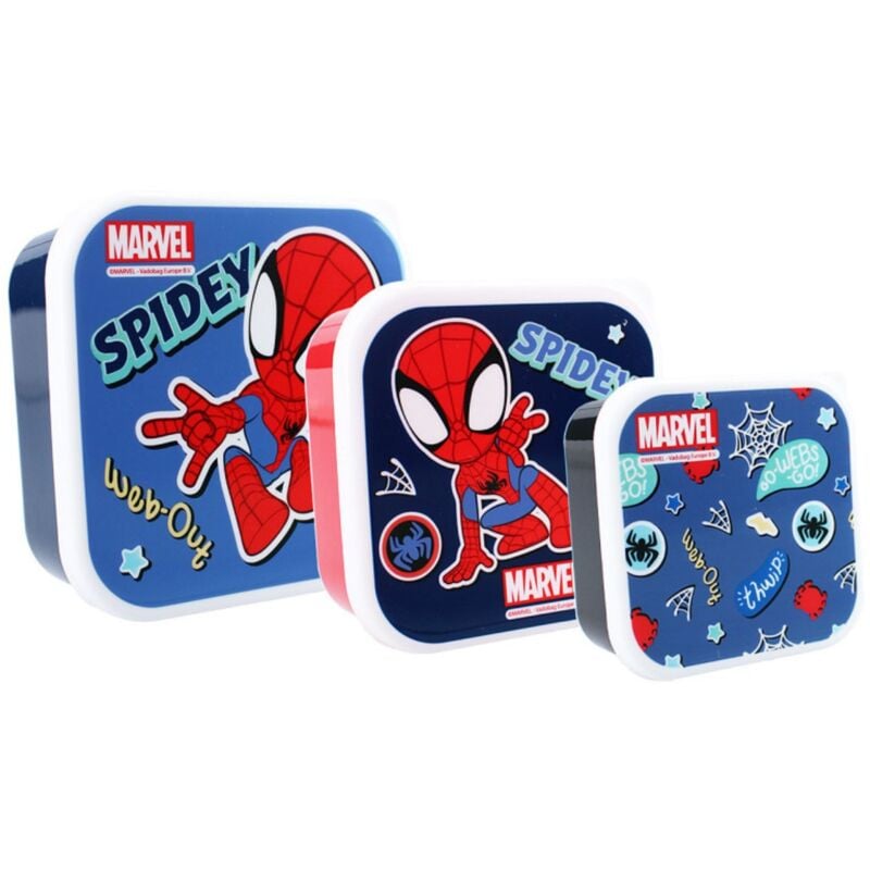 Spiderman Kinder Brotdose – Vielseitige 3-in-1 Lunchbox für Snacks & Mahlzeiten