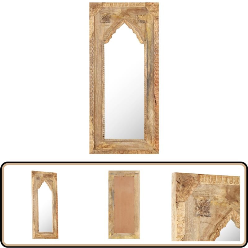 Vidaxl - Spiegel 50x3x110 cm Massivholz Mango - Holz Spiegel - Wandspiegel - Mangoholz Spiegel - Wohnzimmerspiegel - Badspiegel