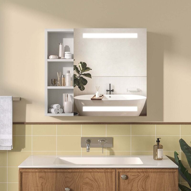 Spiegel Badezimmer Spiegelschrank mit Anti Nebel Funktion LED Badezimmer Spiegelschrank