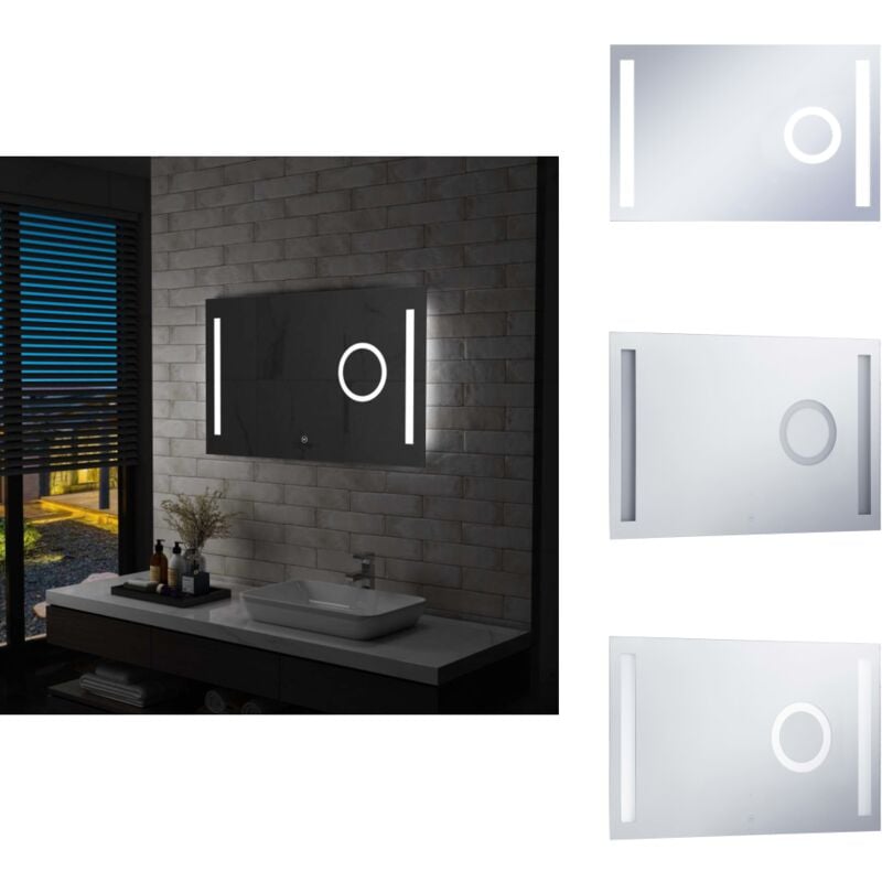 Vidaxl - LED-Badspiegel mit Berührungssensor 100x60 cm - LED-Spiegel - Badezimmer Spiegel - Kosmetikspiegel - Touch Sensor - Silberner Spiegel