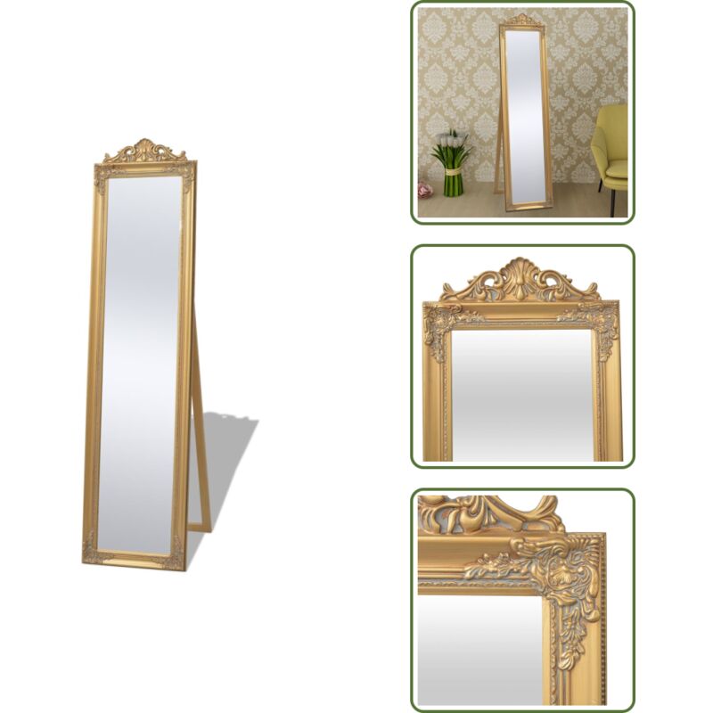 Vidaxl - Standspiegel im Barock-Stil 160x40 cm Golden - Barockstil Spiegel - Wandspiegel - Dekorative Spiegel - Goldene Spiegel - Wohnzimmer Spiegel