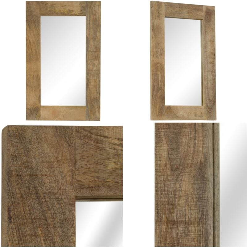 Vidaxl - Spiegel Mangoholz Massiv 50 x 80 cm - Holzspeigel - Mangoholz Spiegel - Vintage Spiegel - Wohnzimmer Spiegel - Badspiegel - Home & Living