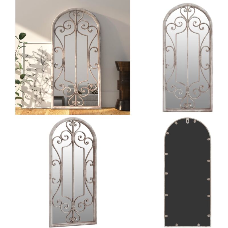 Vidaxl - Spiegel Sandfarben 100x45 cm Eisen für den Innenbereich - Wandspiegel - Dekorative Spiegel - Antik Look - Wohnzimmerdeko - Garderobe Spiegel