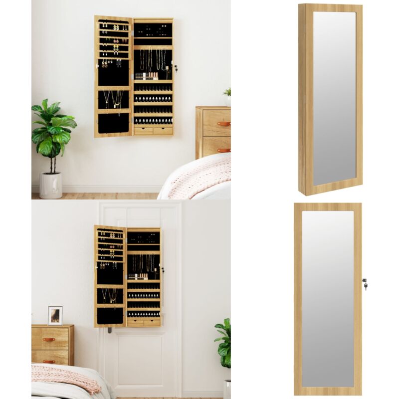 Spiegel-Schmuckschrank mit LED-Beleuchtung Wandmontage - Spiegel-Schmuckschrank - Schmuckaufbewahrung - LED Beleuchtung - Kosmetikspiegel