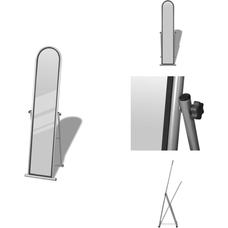 Vidaxl - Standspiegel Ankleidespiegel Ganzkörperspiegel grau - Freistehender Spiegel - Ankleide Spiegel - Ganzkörperspiegel - Großer Spiegel - Grauer
