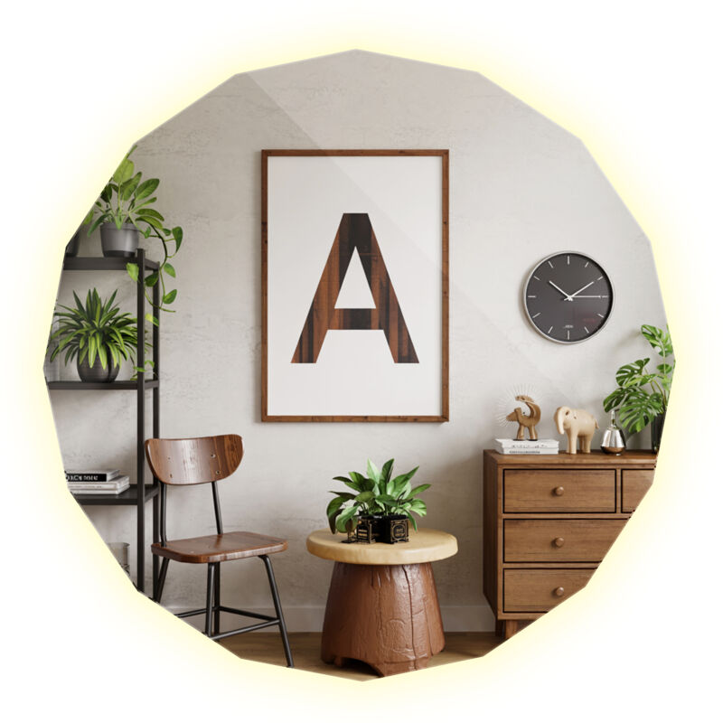 Beleuchtung Badezimmerspiegel Badspiegel - LED Design Spiegel - Beleuchtung (Neutral 4000K) - 50x50 cm - Wandspiegel mit Rückbeleuchtung Wandmontage