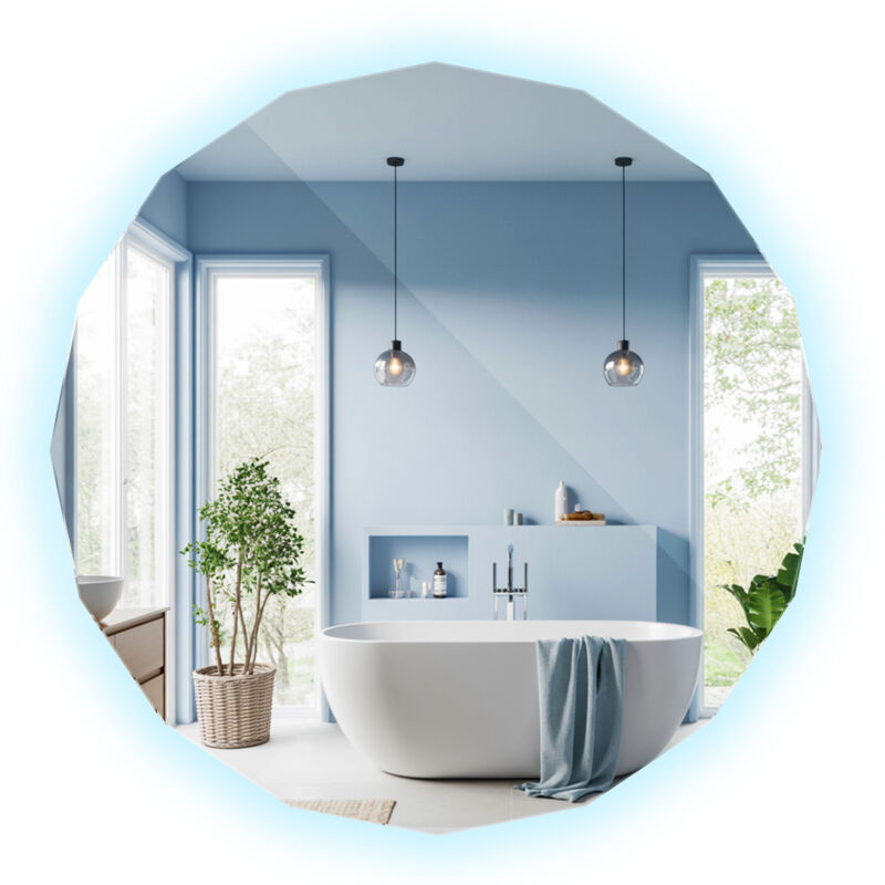 Beleuchtung Spiegel mit LED - Wandspiegel für das Badezimmer zum Schminken - Beleuchtung (Kalt 6500K) - 50x50 cm - Design Spiegel mit Rückbeleuchtung