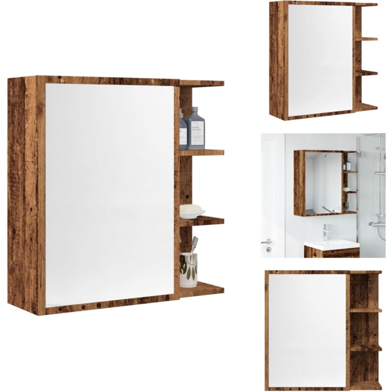 Spiegelschrank Altholz-Optik 62,5x20,5x64 cm Holzwerkstoff - Spiegelschrank - Spiegelschränke - Badezimmer Spiegelschrank - Badezimmer Spiegelschränke
