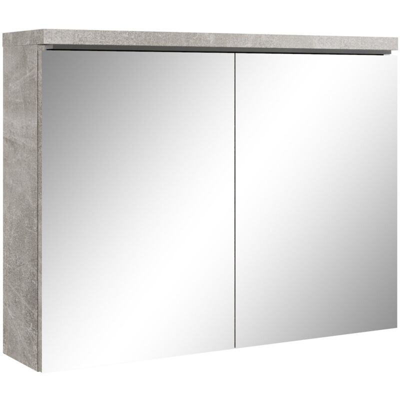 Badplaats - Spiegelschrank Paso 80cm Beton Grau - Schrank Spiegelschrank Spi