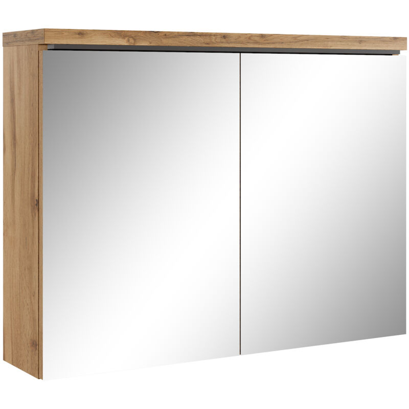 Badplaats - Spiegelschrank Paso 80cm Eiche - Schrank Spiegelschrank Spiegel