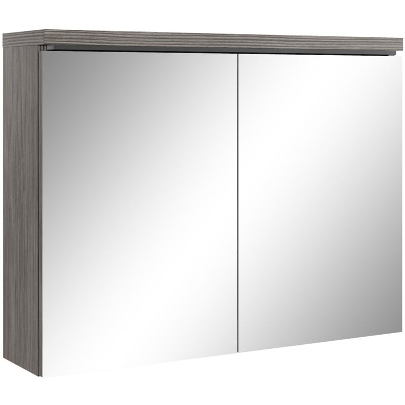 Badplaats - Spiegelschrank Paso 80cm Eiche Grau - Schrank Spiegelschrank Spi