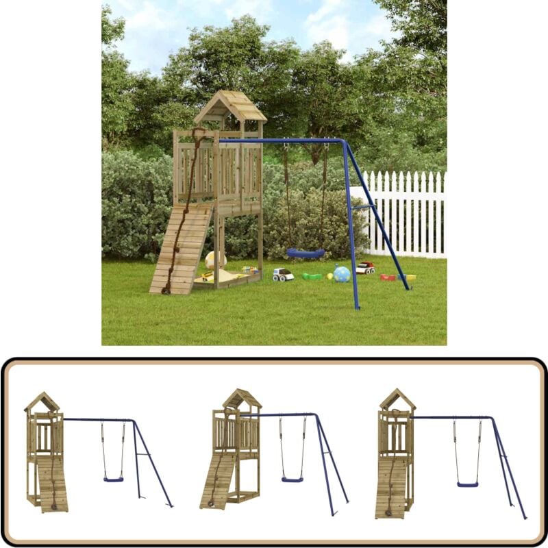 Vidaxl - Spielturm Imprägniertes Kiefernholz - Holzspielplatz - Spielturm - Klettergerät - Kindermöbel - Gartenspielplatz