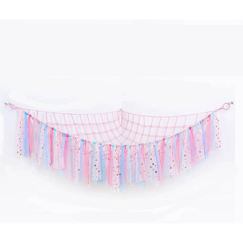 Spielzeughängematte - Netzbeutel - Rosa und Blau - Hängematten - Aufbewahrungsbeutel für Kuscheltiere - Aufbewahrungsbeutel für Spielzeug,