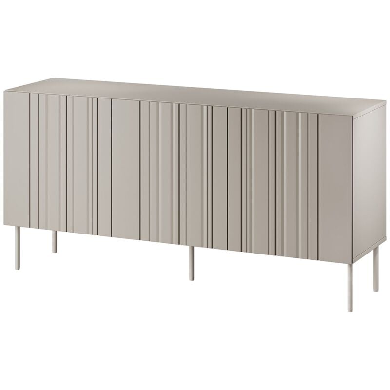 Spirano Sideboard, Wohnzimmer-Sideboard mit drei Flügeltüren und Innenfächern, vom Boden abgehoben, 151x42 h75 cm, Beige