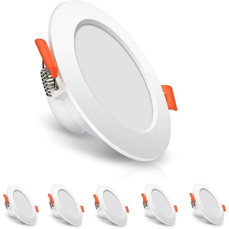 LED Einbaustrahler, 8W Deckenstrahler 6er Set, 700LM Einbaustrahler, IP44 Einbaustrahler 3000K AC85-265V, Deckenleuchte für Badezimmer Wohnzimmer