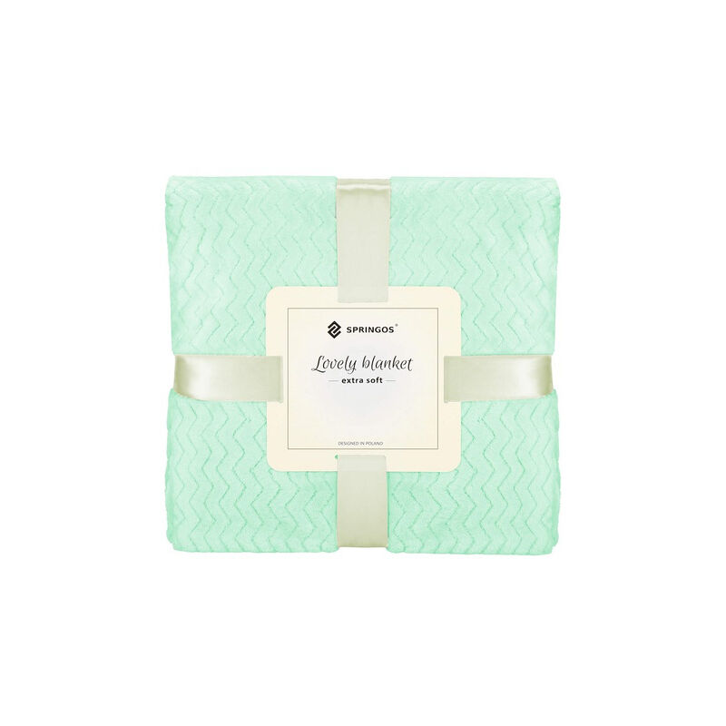 SPRINGOS Kuscheldecke 130 x 180 cm Zickzack-Muster gemütliche Wohndecke Überwurf Tagesdecke für Kinderzimmer Schlafzimmer