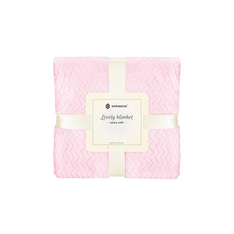 SPRINGOS Kuscheldecke 70 x 160 cm Zickzack-Muster gemütliche Wohndecke schmale Tagesdecke Sofaüberwurf Plaid