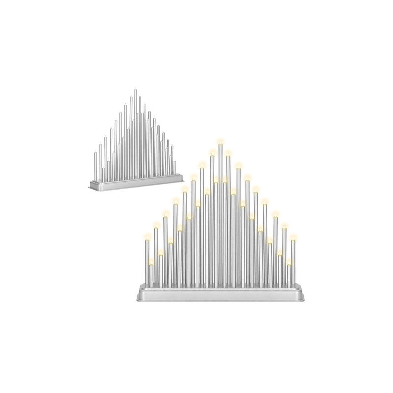 SPRINGOS Lichterbogen 33-flammige Schwibbogen LED Kerzenleuchter 33,5x32,5 cm Kerzenbrücke Batteriebetrieben Lichtfarbe Warmweiß Adventsleuchter