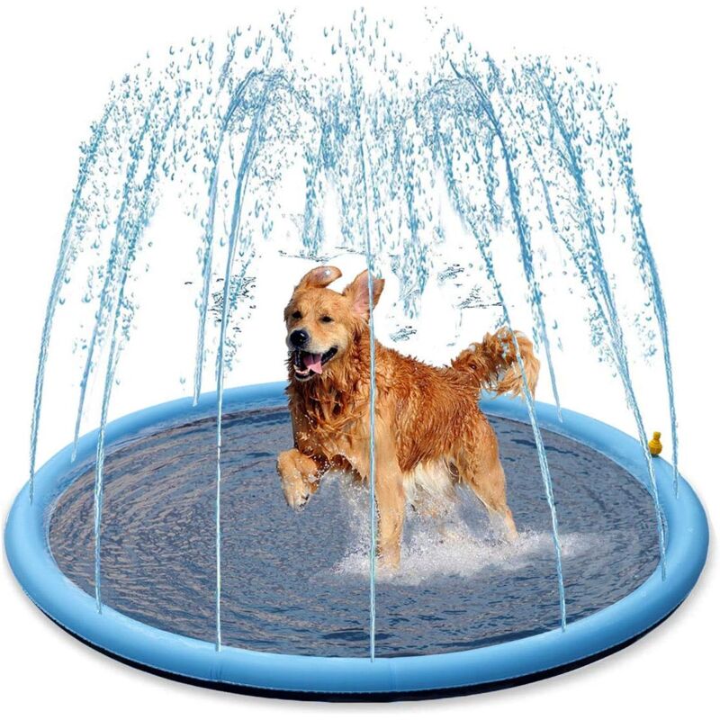 Ersandy - Spritz-Sprinkler-Matte für Hunde – 150 cm dicke Hunde-Pool-Badewanne, Sommer-Spielset und Wasserspielzeug, Geschenk für Hunde (150 cm)